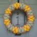 Yarn Wreath Felt Handmade Door Decoration - Fall Argyle Plaid 12in