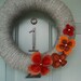 Yarn Wreath Felt Handmade Summer Door - Pretty Petals FALL 12in