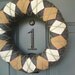 Yarn Wreath Felt Handmade Door Decoration - Argyle Plaid 12in