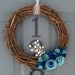 Grapevine Wreath Felt Handmade Door Decoration 12in - Blueberry