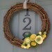 Grapevine Wreath Felt Handmade Door Wall Decoration - Greenbeans 12in