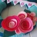 Yarn Wreath Handmade Front Door - Bubblegum 12in.