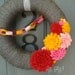 Yarn Wreath Felt Handmade Door Decoration - Strawberry Punch 12in