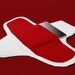 iMaxi - The Apple iPad Cover/Case with Protective Wings - White/Red - Pad Stitching