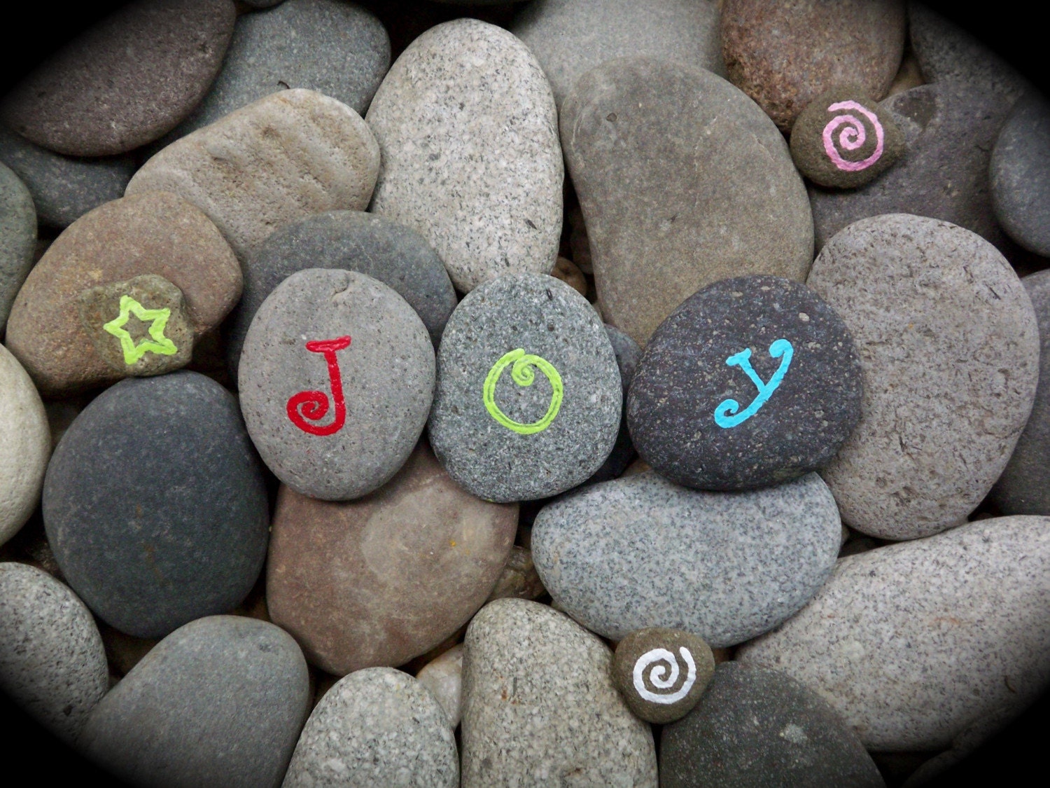 Joy Beach Rocks Greeting Note Card