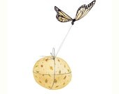 Butterfly Art - The Butterfly Brings in Autumn - Fall Decor - Original Illustration - Whimsical Seasonal Art Print - Monarch Butterfly