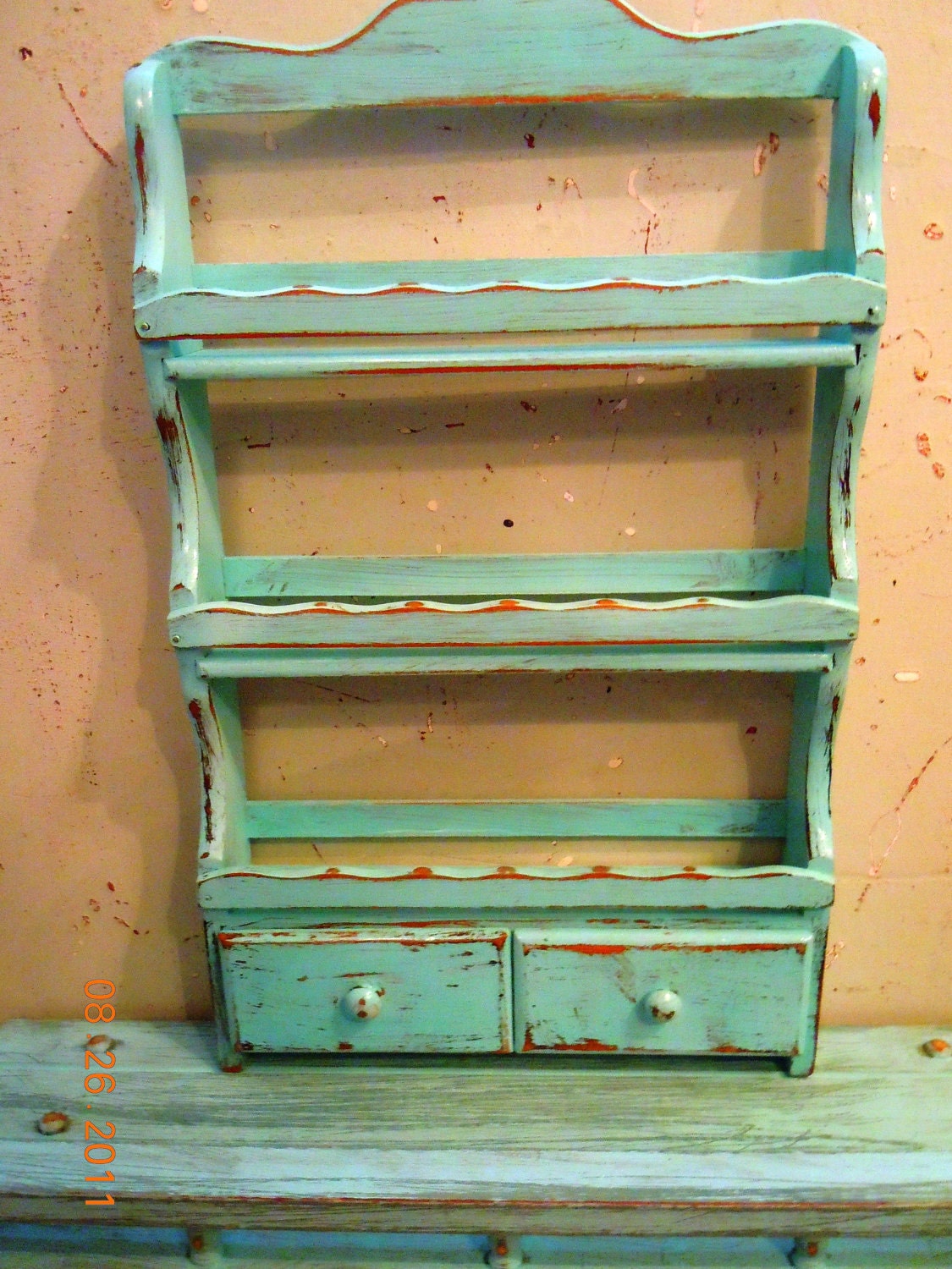 Vintage UPcycled Wood Spice Rack