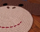 Crochet Sock Monkey Rug