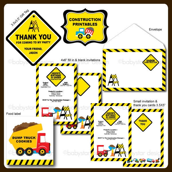 Construction Party Printables