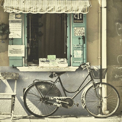 Burano Bicycle - 8x8 Fine Art Photograph - Home Decor Venice Island Bike Italy Street Wall Art
