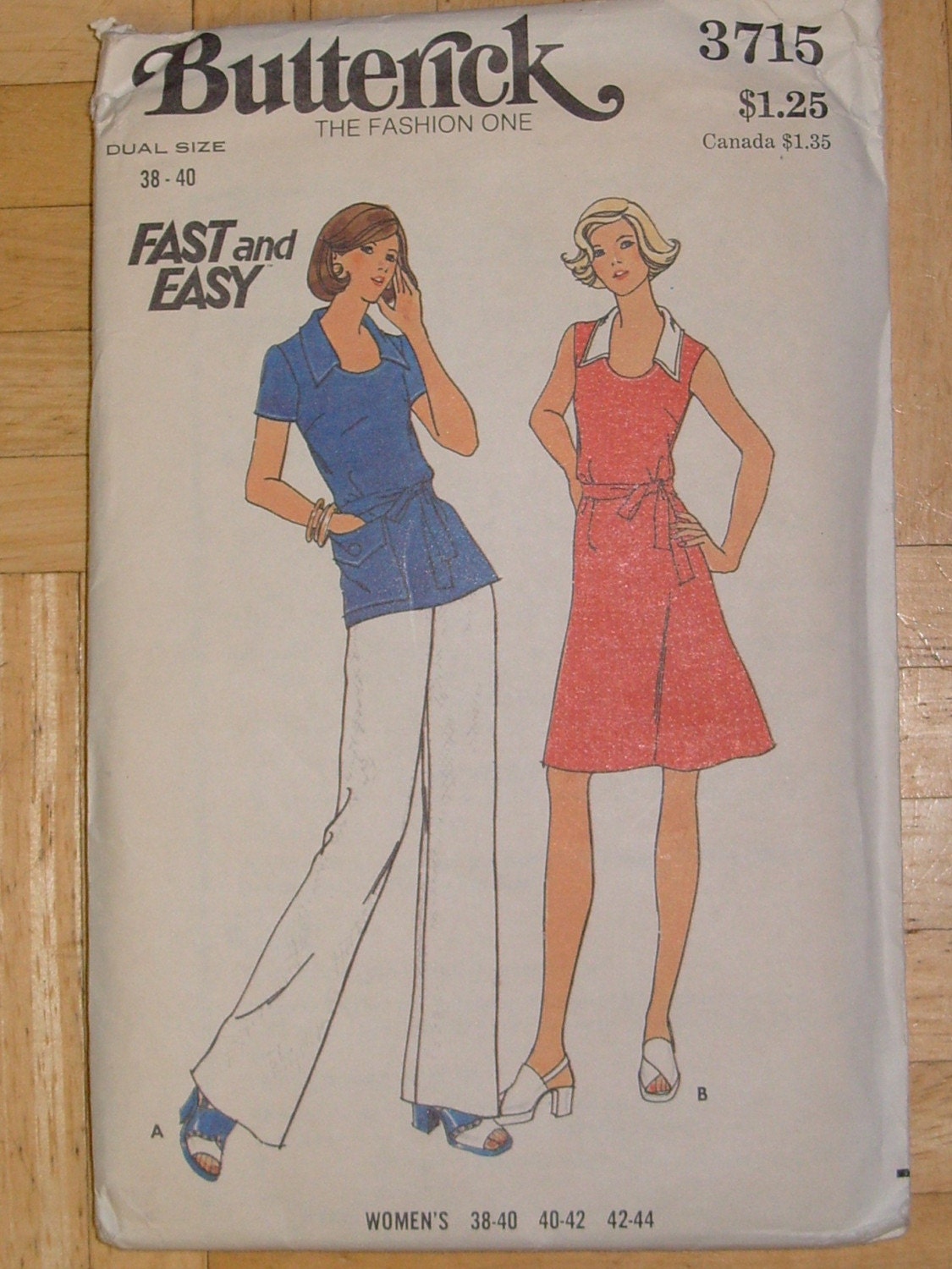 1970s Vintage A-Line Dress Pattern - Butterick 3715