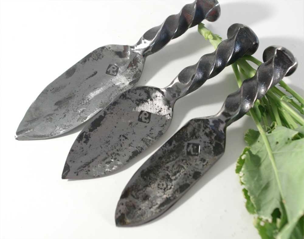 WIDE - The Original  Blacksmith Forged  Railroad Spike Hand Trowel