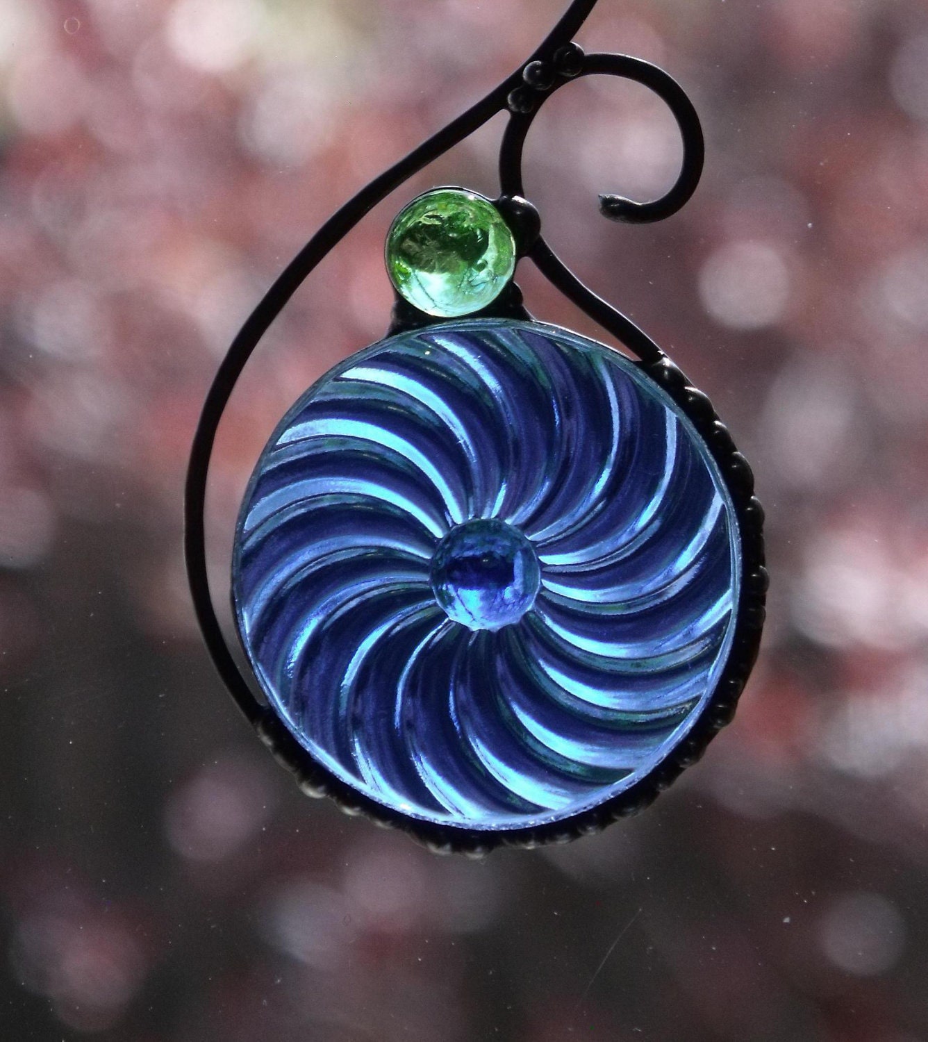 Cobalt Blue German Pressed Glass Suncatcher by newmoonglass