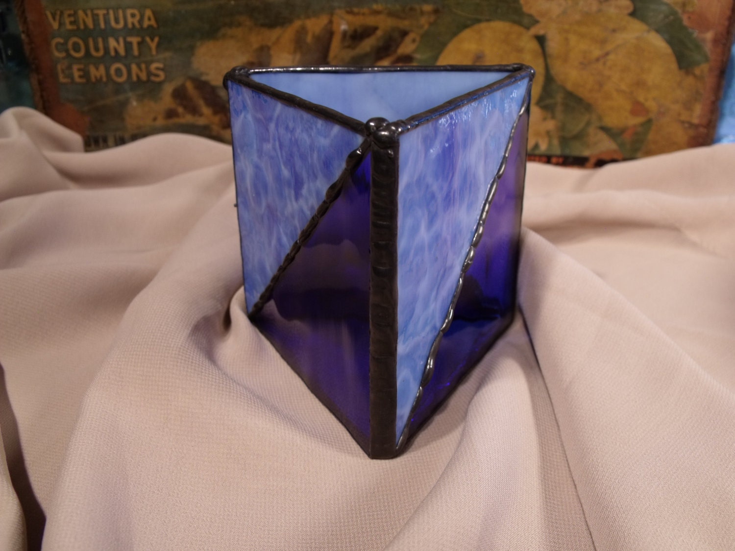 Geometrical Stained Glass Pencil Holder Mottled By Newmoonglass