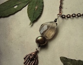 OOAK Egyptian Goddess and Smoky Quartz Necklace - Copperette