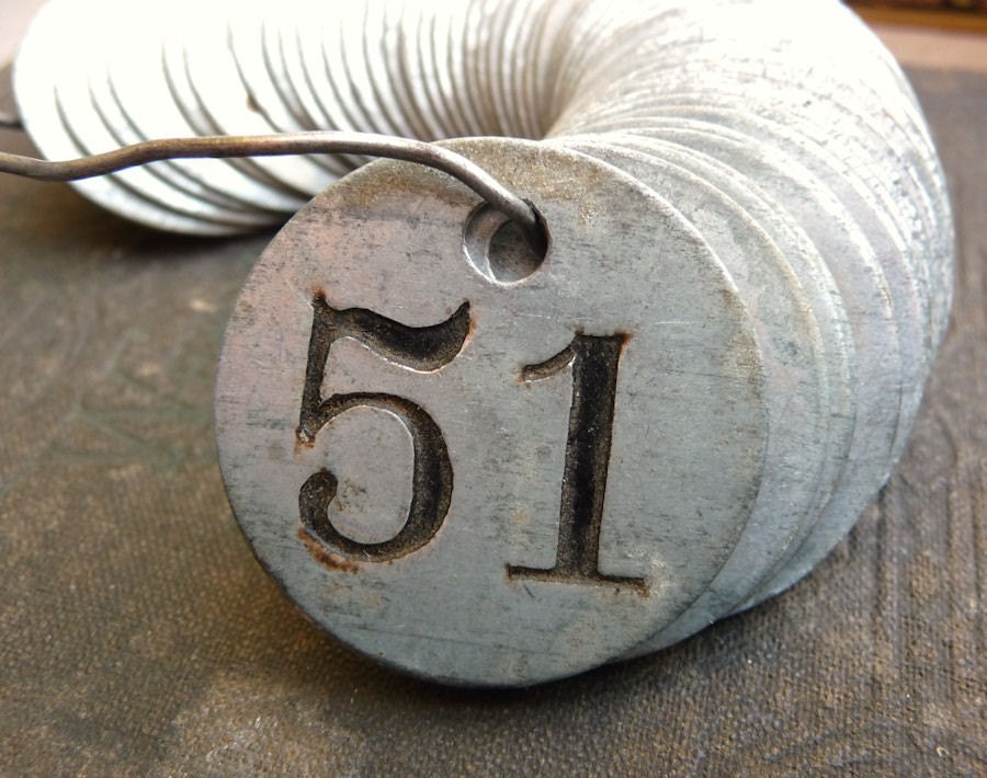 Pewter ROUND Primitive Rustic Shabby Numbered Tag Vintage Silver Steel Gun Metal Patina Charm Finding