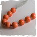 Orange Necklace Handmade Colorful Orange Ceramic Necklace Hand Knotted Grey Lace Necklace