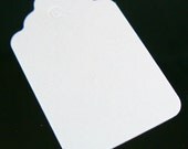 Size 5 white scallop top unstrung tags/ merchandise price tags, 100 pcs