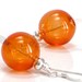 Tangerine Earrings, Orange Hand Blown Glass Sterling Silver Dangle Earrings Fashion Under 25- Tangelos