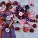 Lot of 70 Buttons in shades of pink and purple