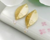 Olive leaf post earrings