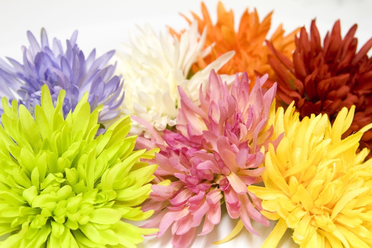 Spider Dahlia Flower Hair Clip Purple, Orange, Pink, Yellow, Cream White OR Red