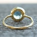 Gold London Blue Quartz Ring - Round Cut - Stacking Ring, December Birthstone
