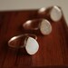 Silver White Agate Druzy Ring - Teardrop - Sterling, Stacking Ring
