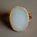 Aqua Blue Agate Druzy Ring - Oval Cut - Adjustable ring