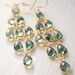 Teal Quartz Chandelier Earrings - Sage Green - Glamour Earrings