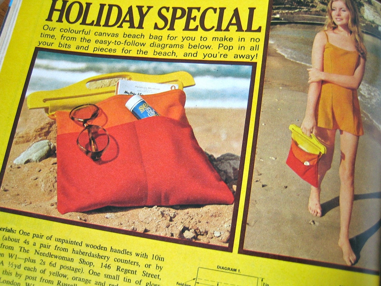 70s Living UK magazine July 1970 Interiors Knitting patterns Recipes Articles