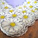 1950s handkerchief large size with crisp cotton daisies Perfect and unused Lilac white and yellow