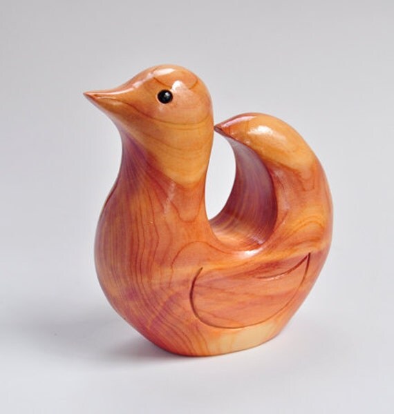 Stylized Bird Carving Cedar Wood Carving for by FlyingJcreations
