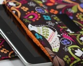 iPad Case / iPad 2 Sleeve/ iPad Cover/ Tablet cover /  PADDED -Birds of Norway with Minky and Pocket