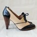 Vintage Oxford Platforms Size 8 Wing Tip Blue and Pink Cream Leather