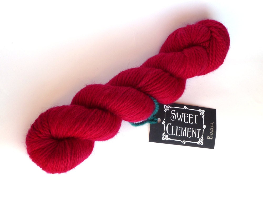 Beau - Superwash BFL Hand Dyed Aran Yarn - Cerise
