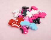 20 pcs. Little Crown with Crystal Cabochon - 15mm