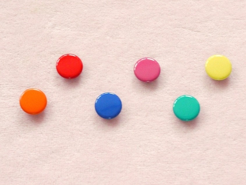 50 sets, Mixed Colors (6 colors) Capped Prong Snap Button Set 7, Size 18L (11.3 mm)