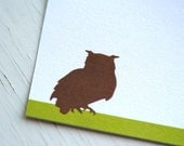 Owl Personalized Stationery - Thank You Note Cards - Flat Notecards - Blank Notes - Set of 10
