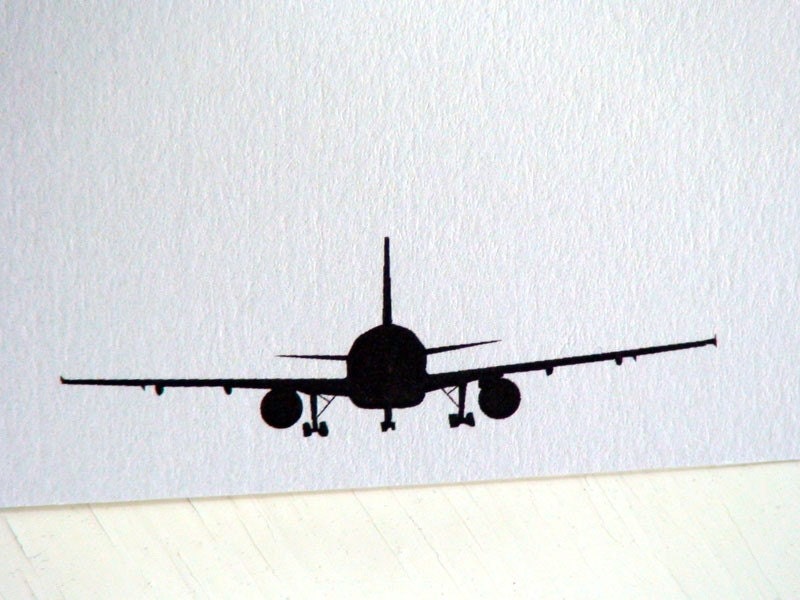 Airplane Personalized Stationery - Note Cards - Thank You Notes - Silhouette - Set of 10 - fionadesigns