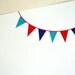 Bunting Personalized Stationery - Thank You Cards . Notes . Notecards . Red and Blue Flat Notes . Set of 10