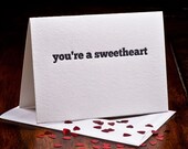 Confetti Sweetheart letterpress card - single