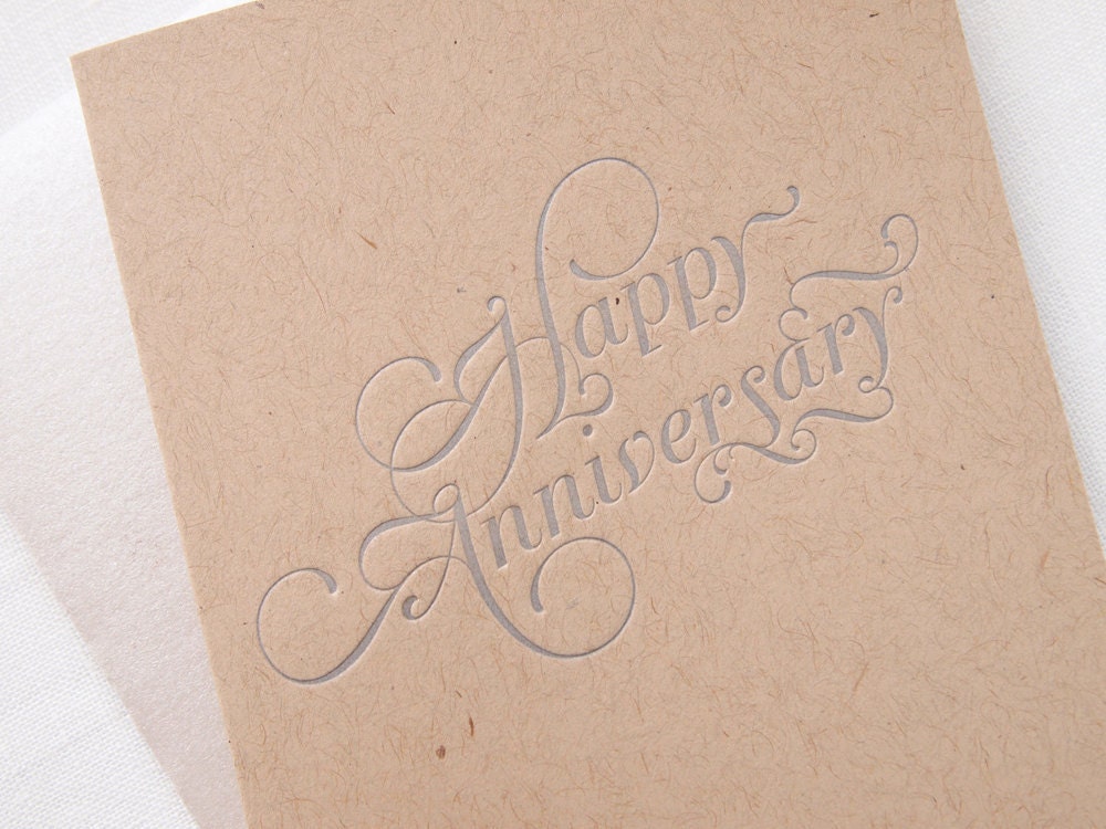 Letterpress Happy Anniversary Greeting Card