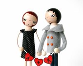 Custom Heart to Heart Wedding Cake Topper