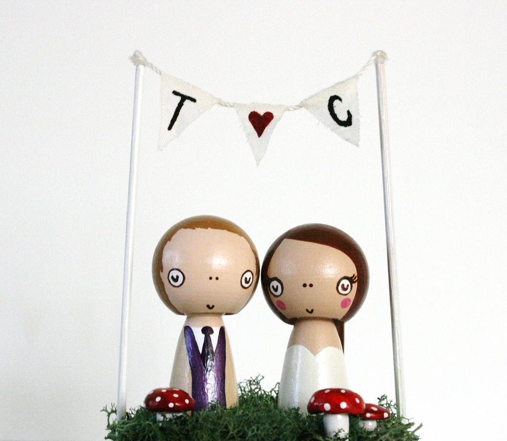 Custom Woodland Fancy Medium-Sized Wedding Cake Topper