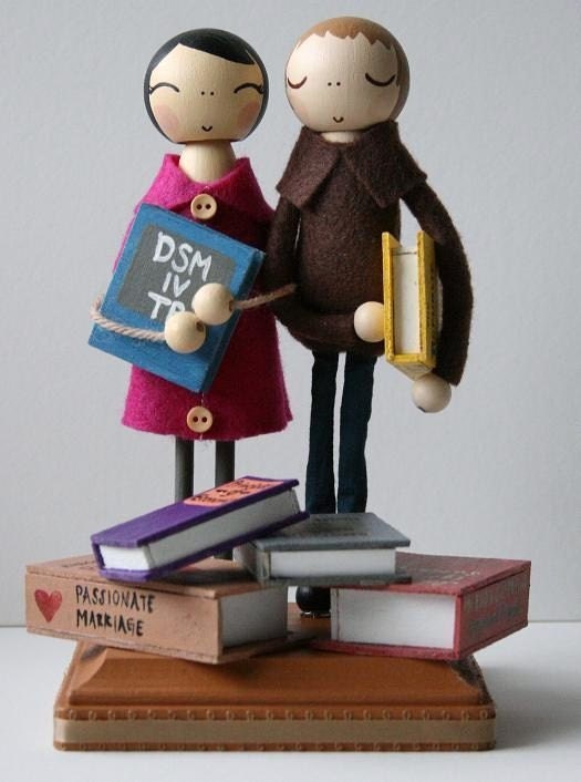 Custom Love in the Library Wedding Cake Topper