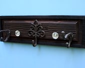 Coat Rack, Rustic Contemporary, Reclaimed Wood, Brown & Black Finish - Handmade
