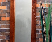 Full Length Rustic Cherry Framed Mirror, Chestnut w/ Clear Top Coat Finish, 18 x 54 - Handmade