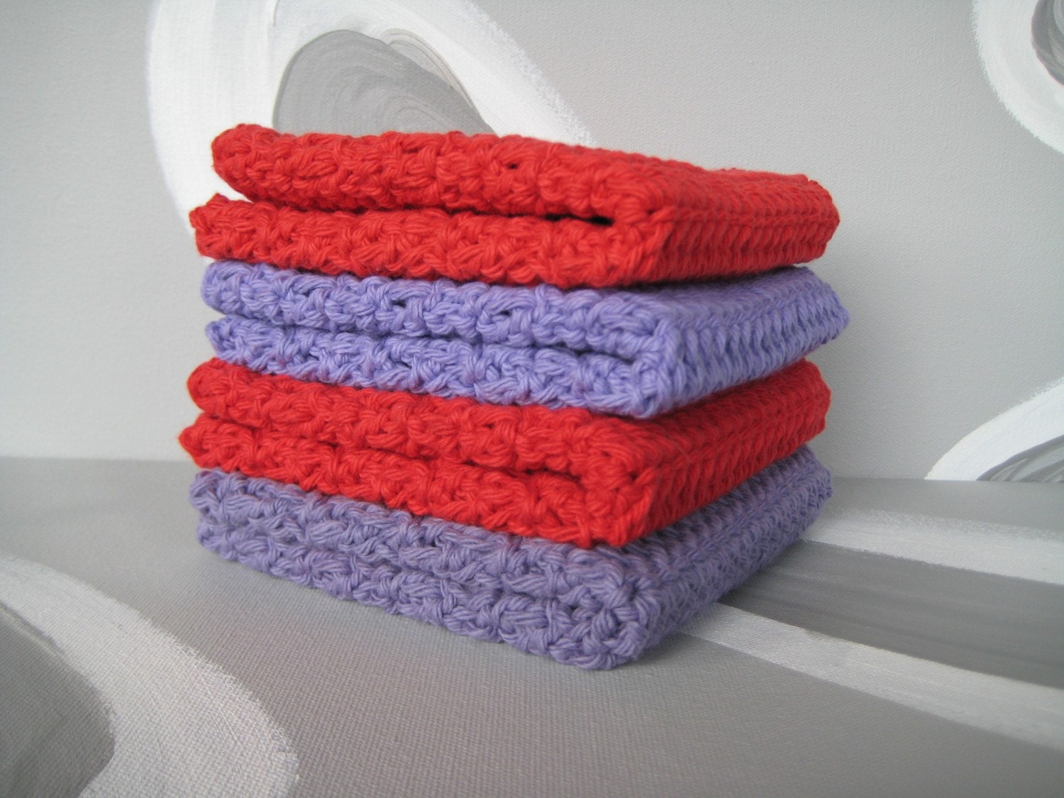 Set of 4 - Cotton XL LARGE 10.5X10.5 Brighten your day Cloths