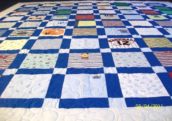 Baby Quilt Clothes - Queen 86" x 92" (40 to 50 Clothing Items) - DEPOSIT LISTING (50%) - Order Form Attached